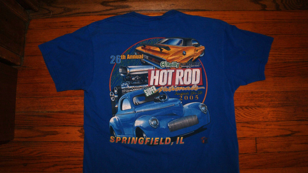 Vintage 2005 Hot Rod Nationals Springfield IL Blue Large TShirt 2 Sided